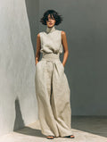 MARÍA | Conjunto de top y pantalón ancho de lino minimalista