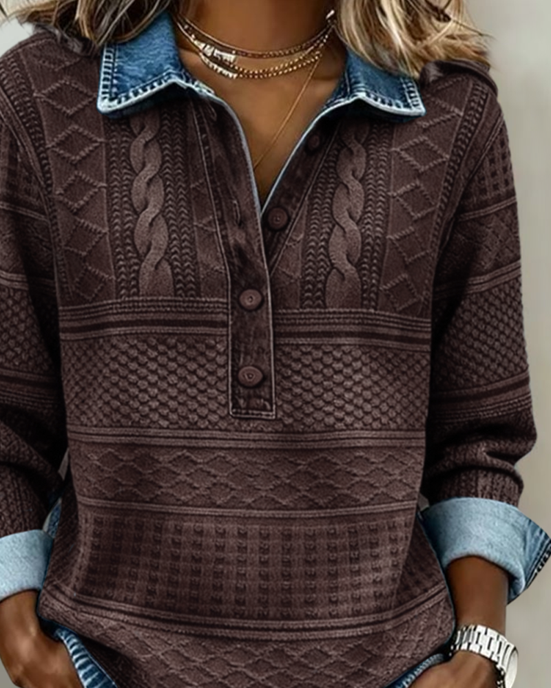 Dolores | Sudadera Moderna con Medio Botón y Cuello