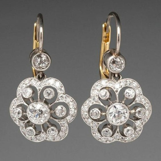 Pendientes mandala de cristal vintage