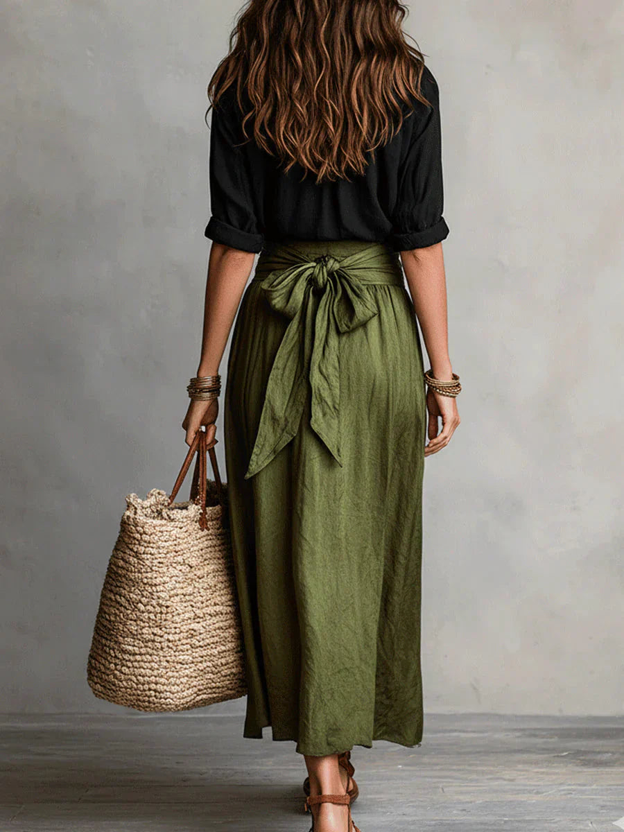 WENDE™ | Conjunto de 2 piezas: Camisa casual y falda lacada 2026