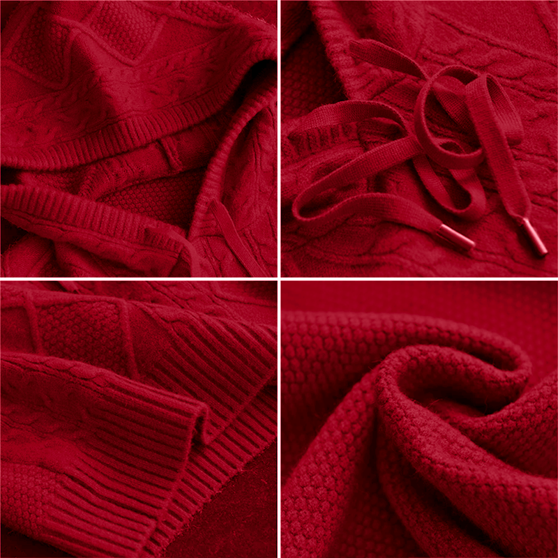 Emily | Sudadera con Capucha de Punto Cableado